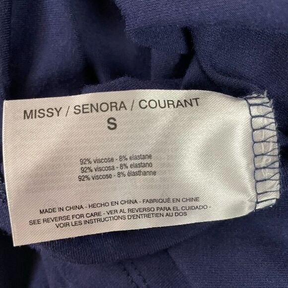 Gloria Vanderbilt NWT Women’s Ink Blue Vneck Rhinestone Dressy Blouse Sz Small - Picture 6 of 8